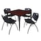 Regency Kahlo Square Table & Chair Sets, 36 W, 36 L, 29 H, Wood, Metal, Plastic Top, Mahogany TPL3636MHBK47BK - alternate 1
